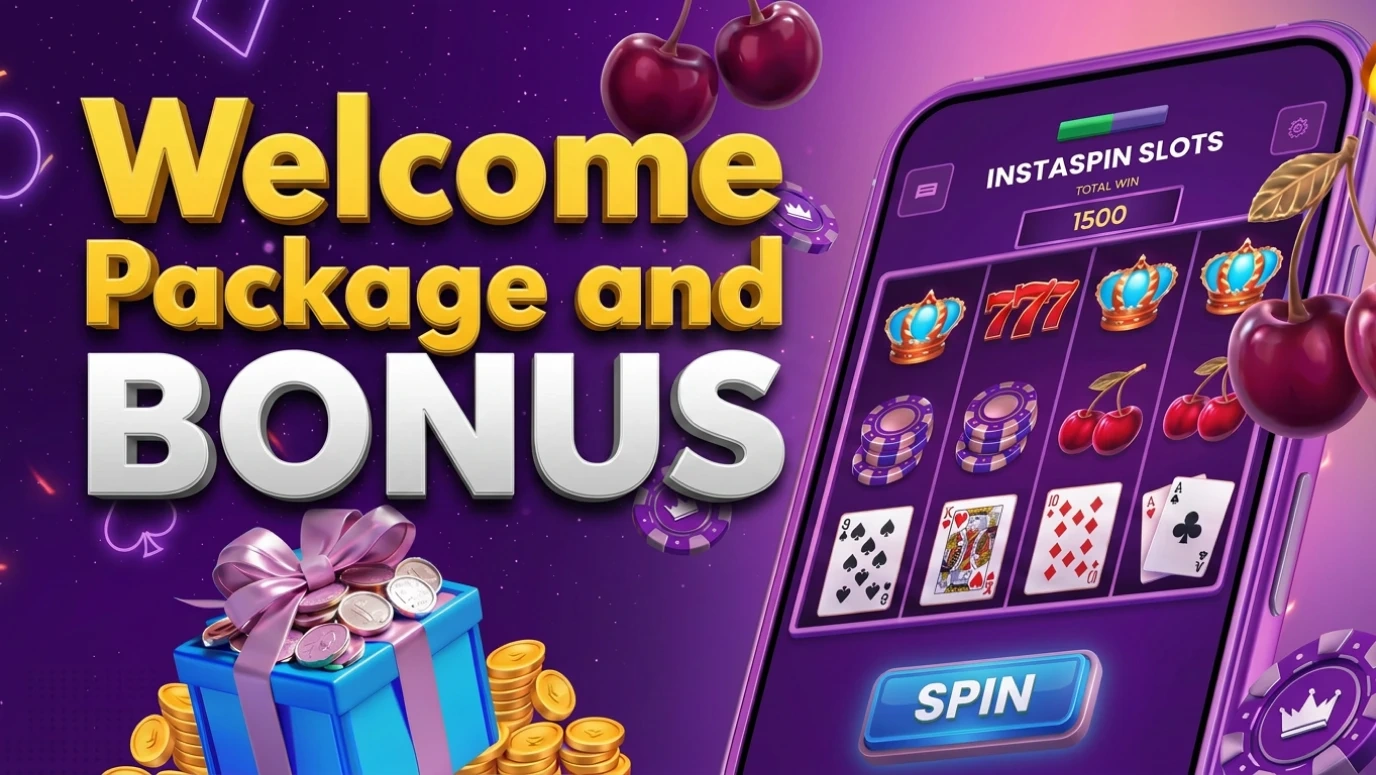 Instaspin welcome free spins bonus and Reward Spin promotion